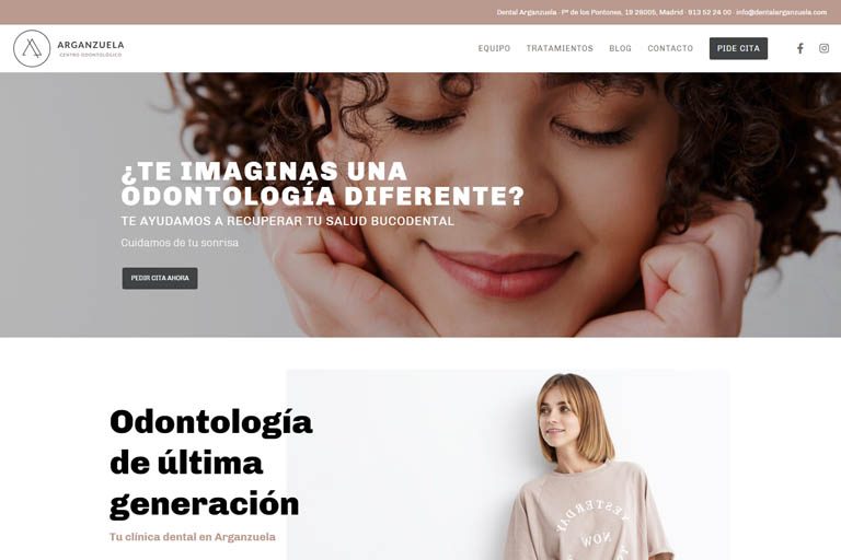 Uno de nuestros diseños de página web. Puedes visitarlo en Clínica Arganzuela